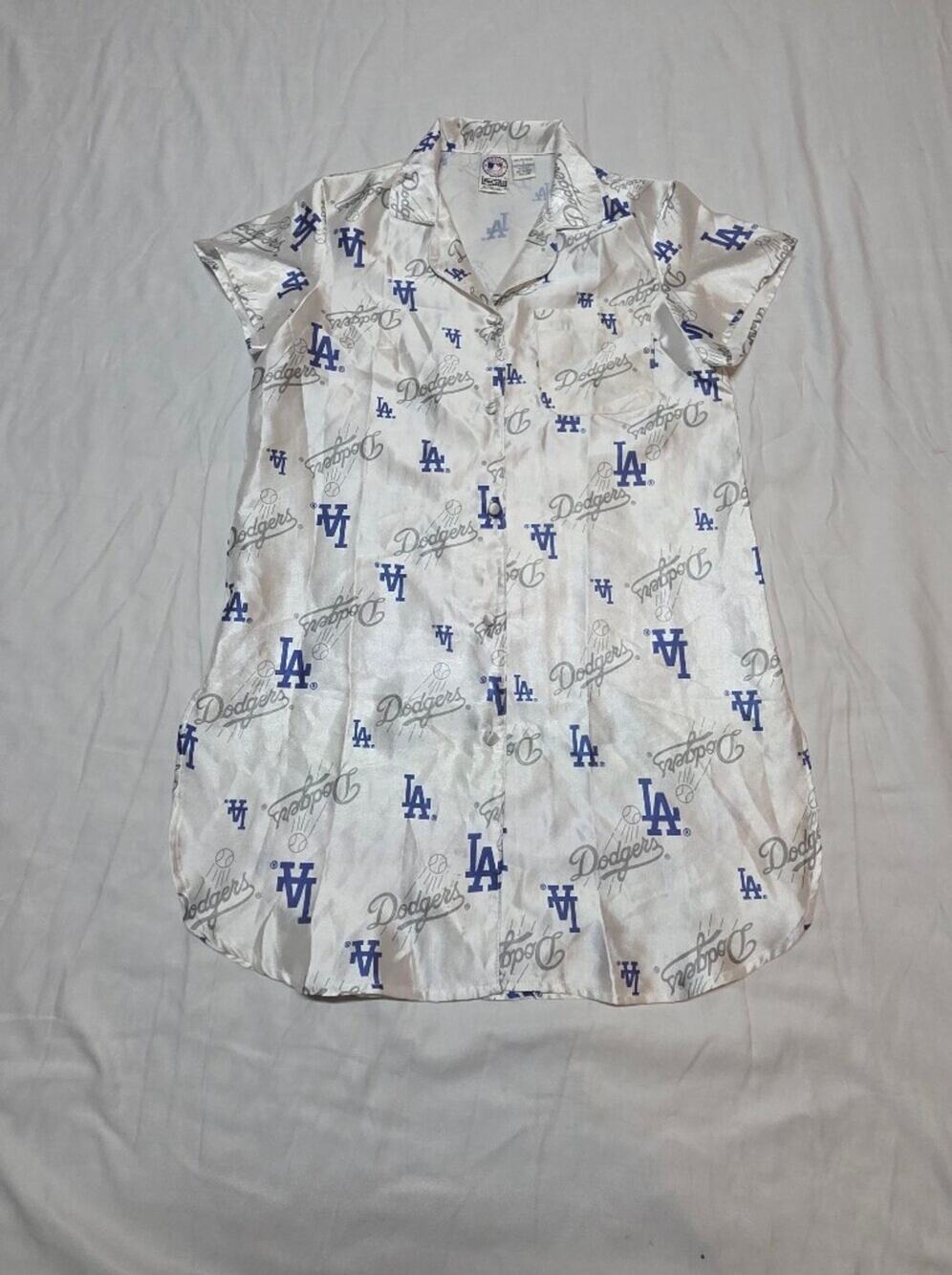 White Satin Button-Down Shirt